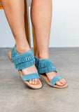 Fringe Star Sandal in Teal - Naughty Monkey