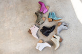 Fiera Glitter Booties in White - Naughty Monkey