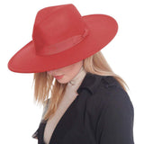 Bow Band Pointed Solid Panama Hat - Madeline Love - Flyclothing LLC