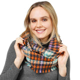 Plaid Check Patterned Infinity Scarf - Madeline Love - Flyclothing LLC