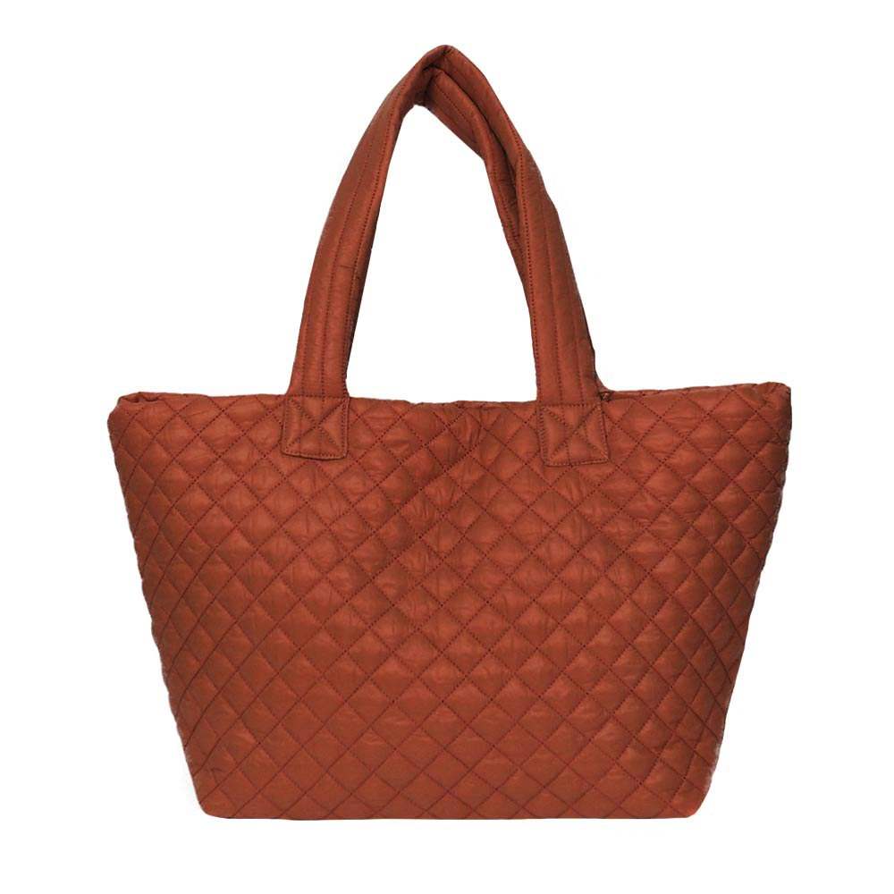 Quilted Padded Puffer Tote Bag - Madeline Love - Flyclothing LLC