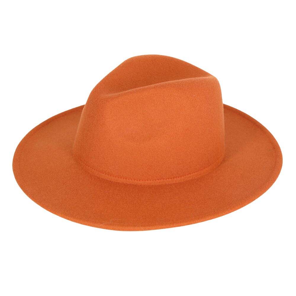 Solid Color Classic Wide Brim Fedora Hat - Madeline Love - Flyclothing LLC