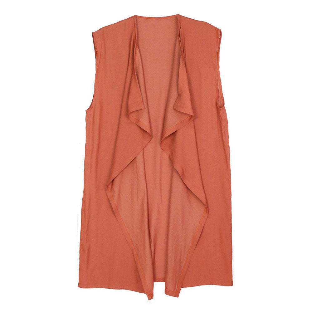 Waterfall Lapel Satin Vest - Madeline Love - Flyclothing LLC