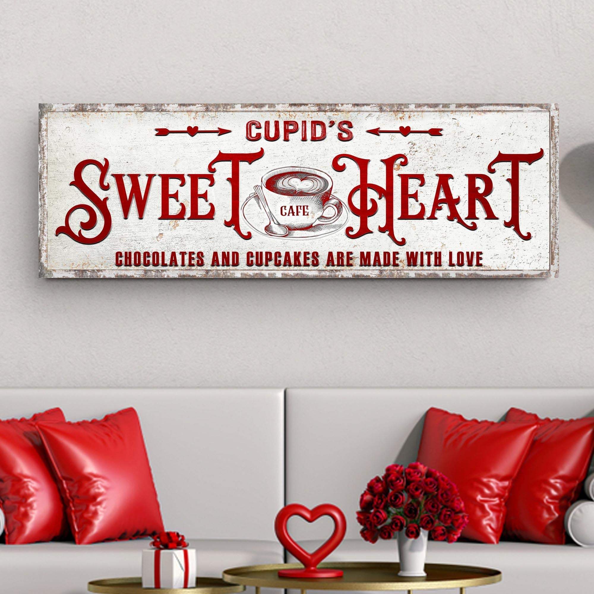 Rustic Cupid's Sweetheart Vintage Sign - Tailored Canvases - Flyclothing LLC