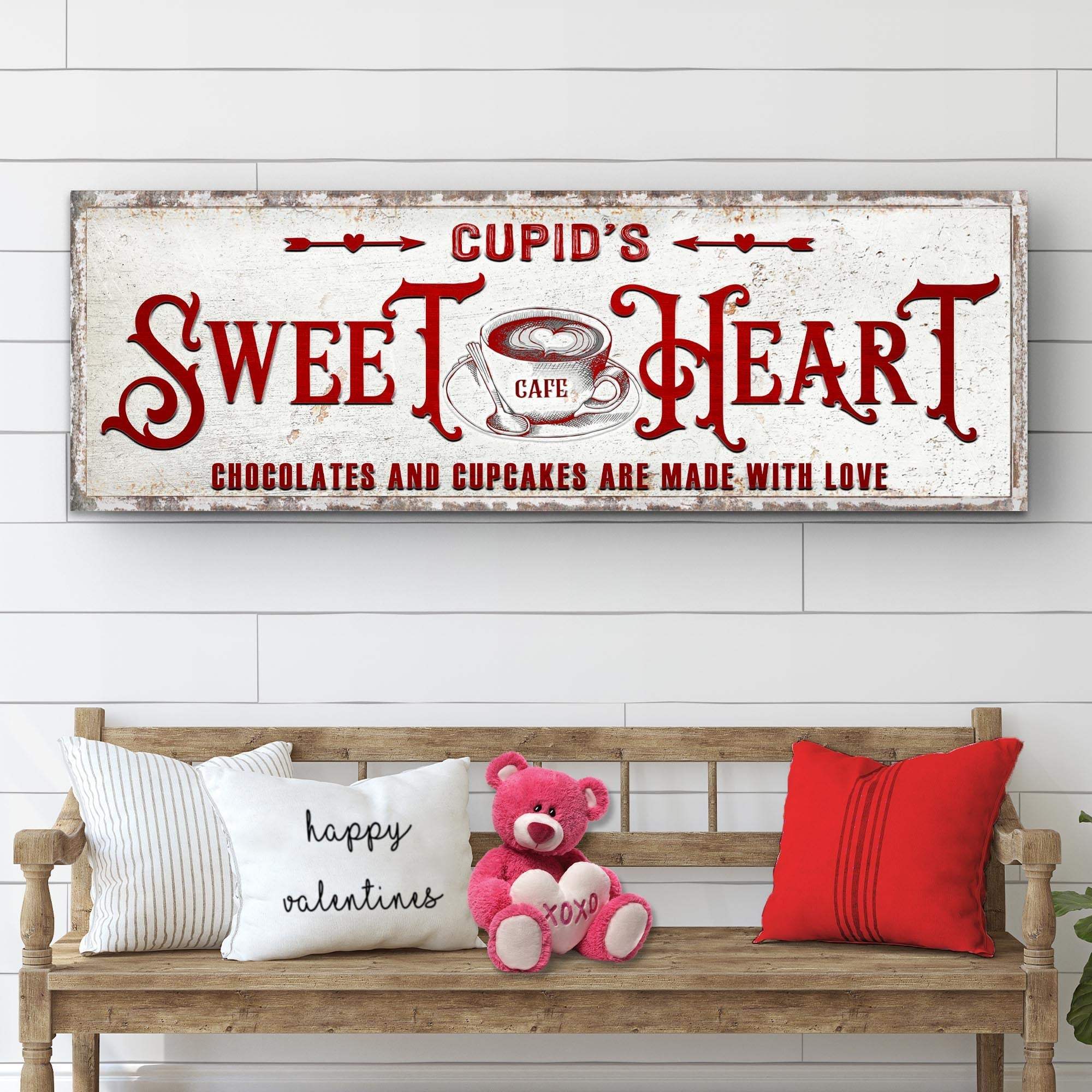Rustic Cupid's Sweetheart Vintage Sign - Tailored Canvases - Flyclothing LLC