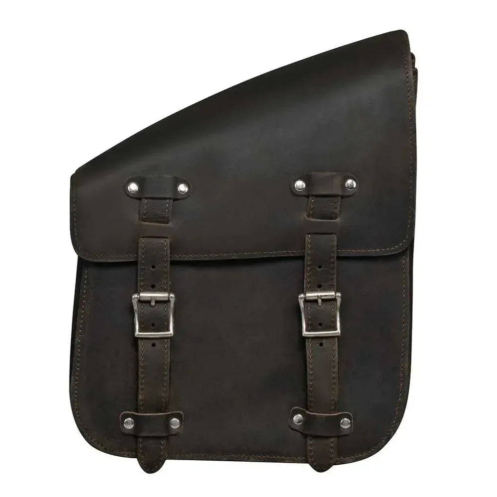 Rustic brown 9586.00 - Right Side Leather Swing Arm Bag - Unik Just for Bikers - Flyclothing LLC