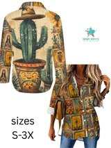 Baha Ranch Colores de Mexico Dia de los Muertos Button Up Blouse
