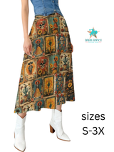 Baha Ranch Colores de Mexico Dia de los Muertos Midi Skirt