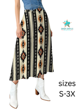 Baha Ranch Colores de Mexico Southwestern Aztec Midi Skirt