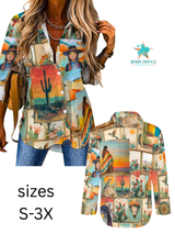 Baha Ranch Colores de Mexico Pictures of the Southwest Button up Blouse