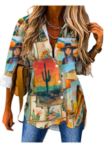 Baha Ranch Colores de Mexico Pictures of the Southwest Button up Blouse