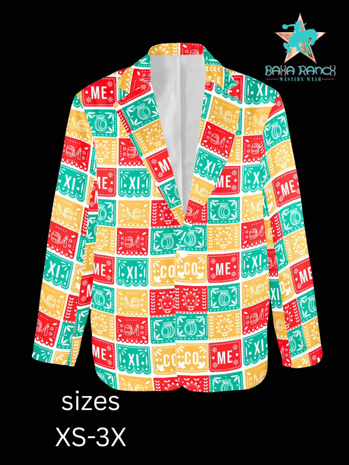 Colores De Mexico Picado Party Blazer - Baha Ranch Western Wear - Flyclothing LLC