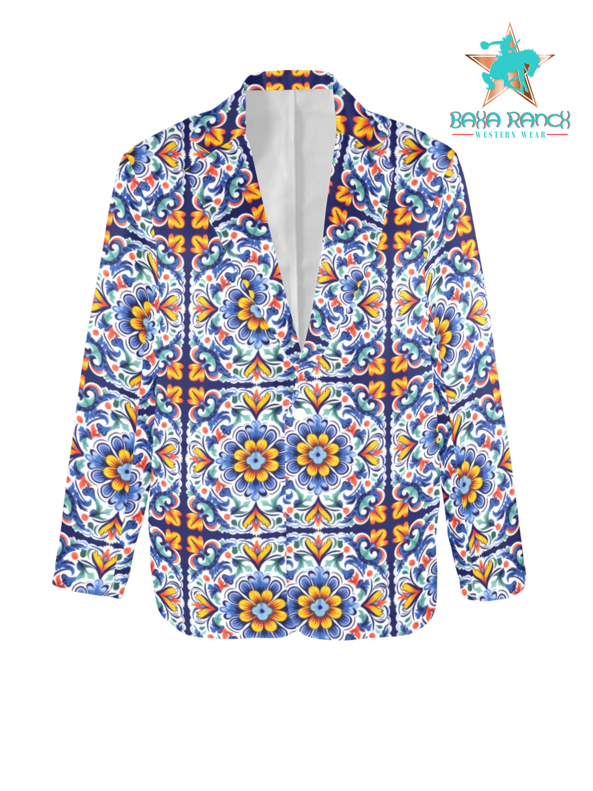 Baha Ranch Blues Talavera Women's Blazer - Baha Ranch Western Wear - Flyclothing LLC
