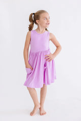 Bright Lilac Tank Pocket Twirl Dress - Mila & Rose ® - Flyclothing LLC
