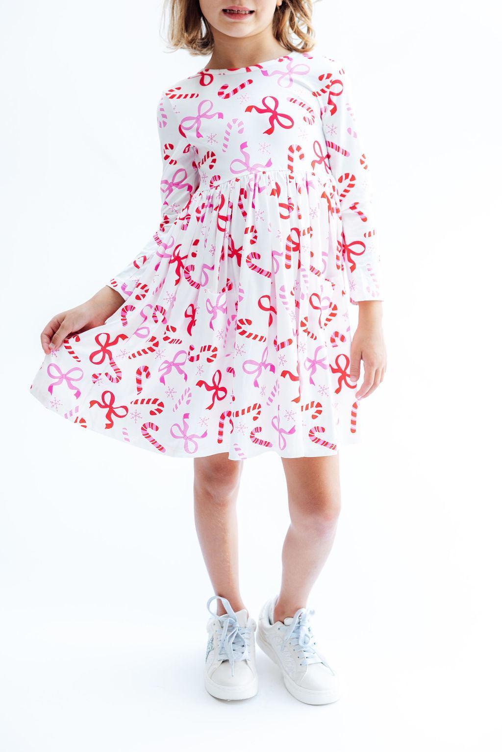 Candy Cane Lane L/S Pocket Twirl Dress