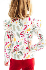 Holly Jolly Christmas L/S Ruffle Tee - Mila & Rose ® - Flyclothing LLC