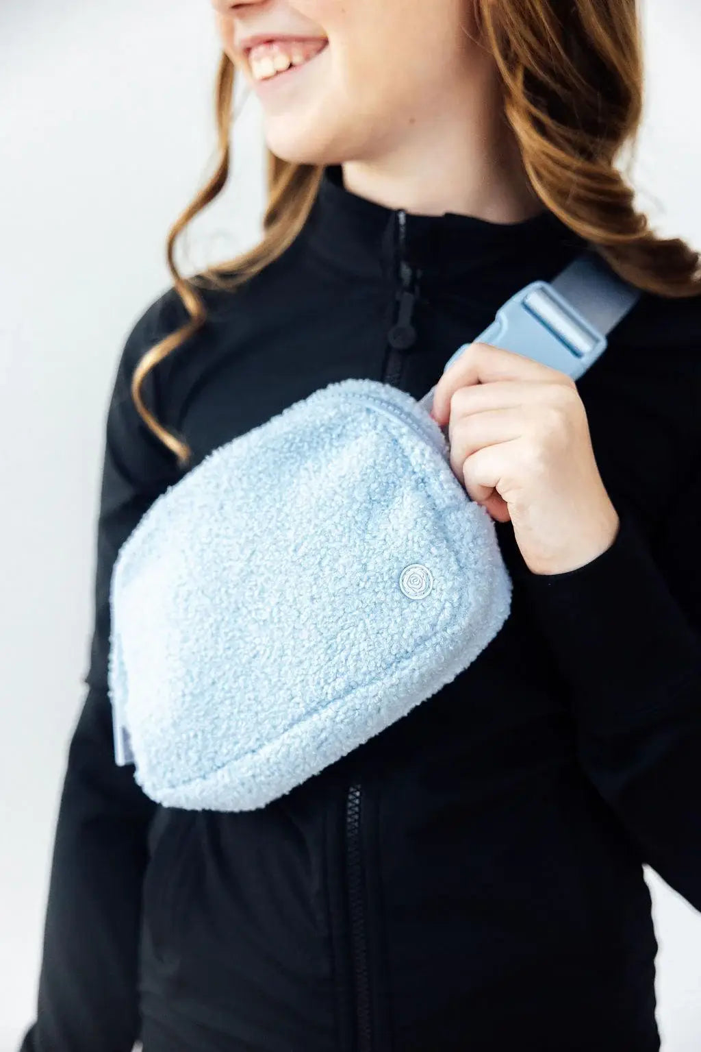 Light Blue Fleece Belt Bag - Mila & Rose ® - Flyclothing LLC