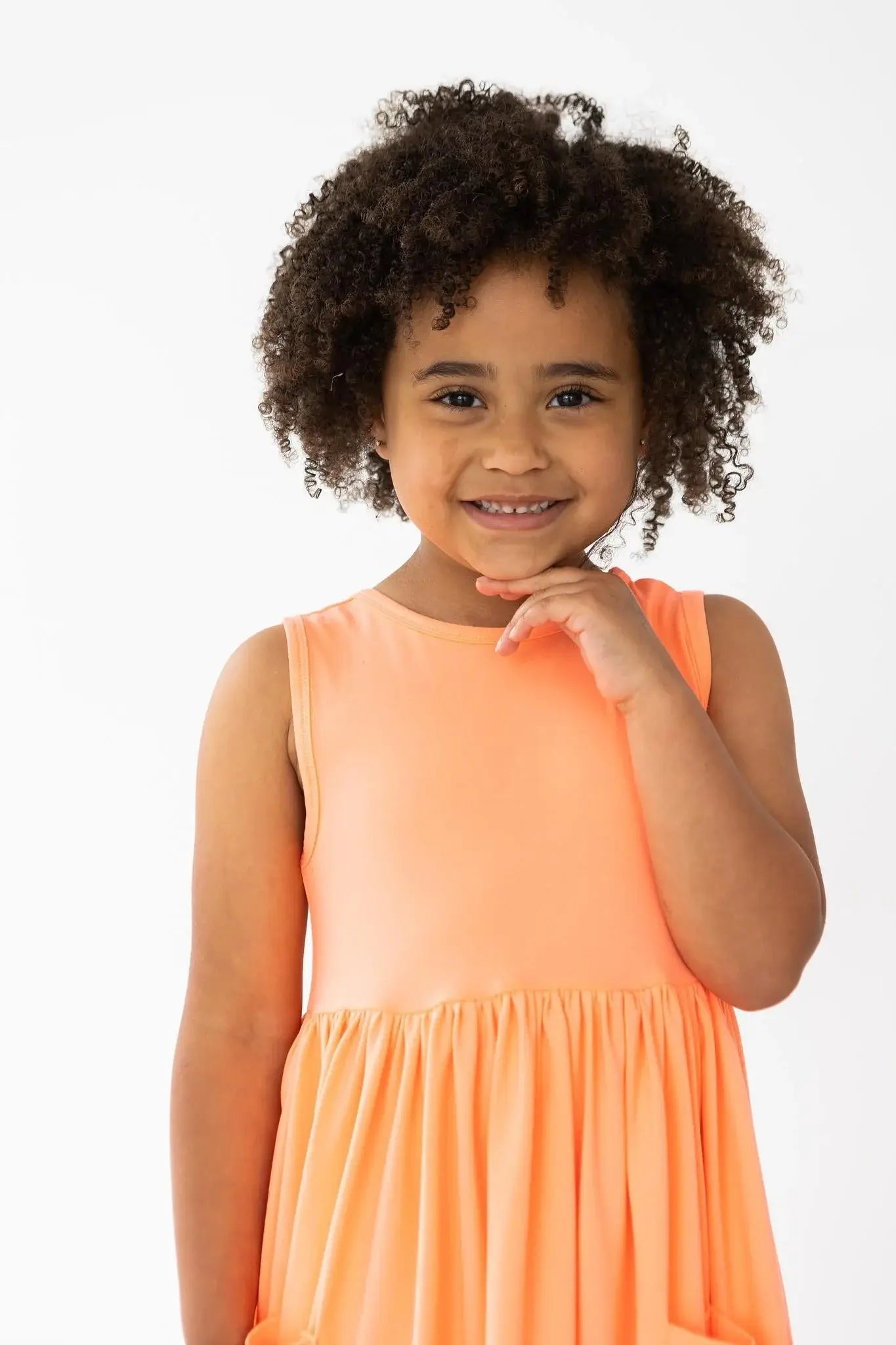 Neon Coral Tank Pocket Twirl Dress - Mila & Rose ® - Flyclothing LLC