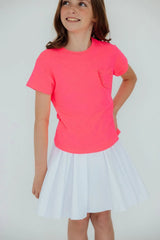 Neon Pink Ruffle Pocket Tee - Mila & Rose ® - Flyclothing LLC