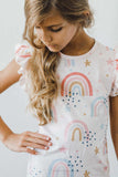 Over the Rainbow S/S Ruffle Tee - Mila & Rose ® - Flyclothing LLC