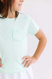 Pastel Green Ruffle Pocket Tee - Mila & Rose ® - Flyclothing LLC