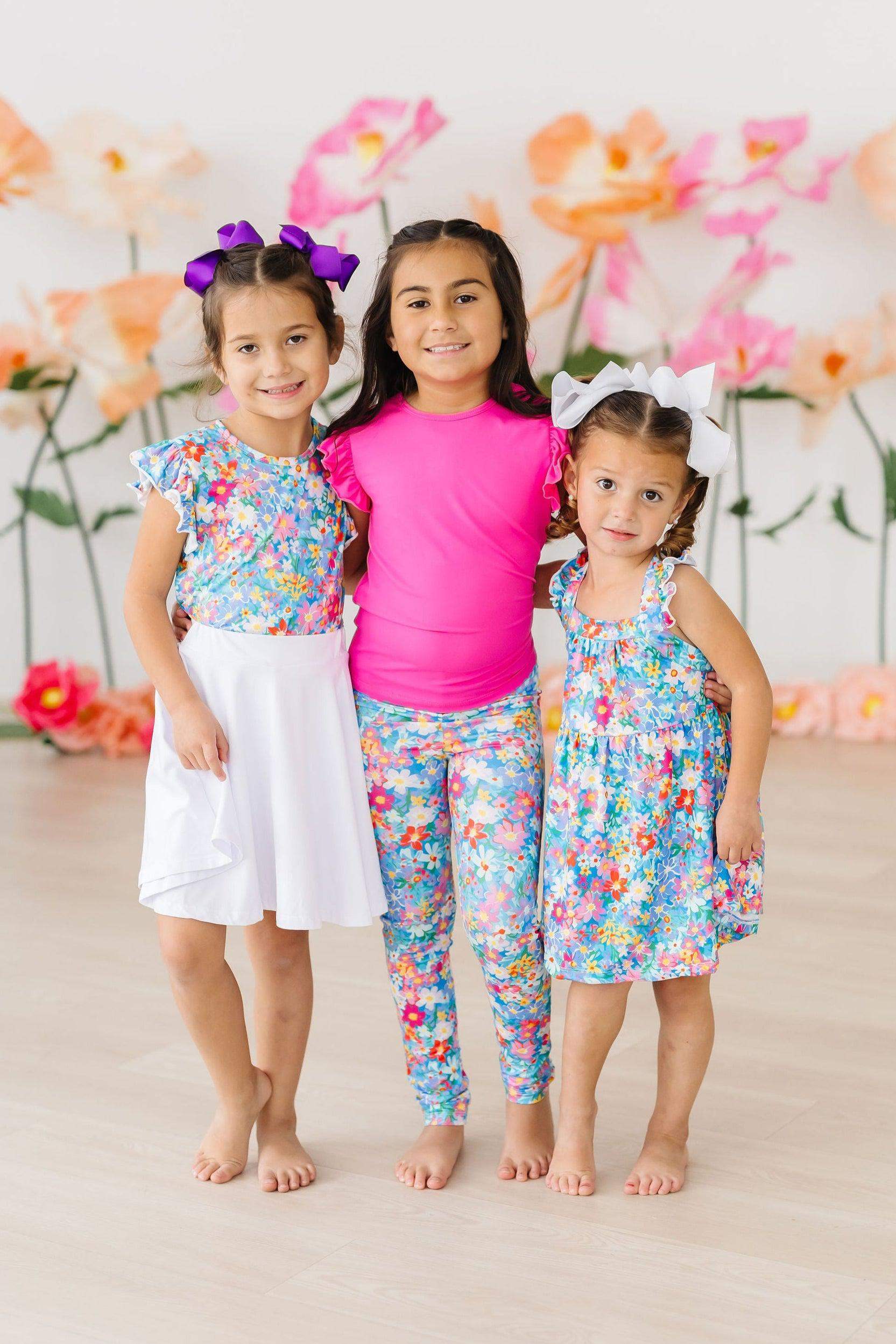 Preppy Floral Ruffle Cross Back Dress - Mila & Rose ® - Flyclothing LLC
