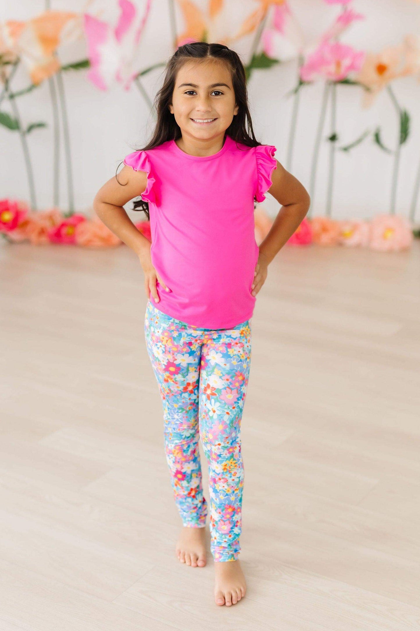Preppy Floral Leggings - Mila & Rose ® - Flyclothing LLC