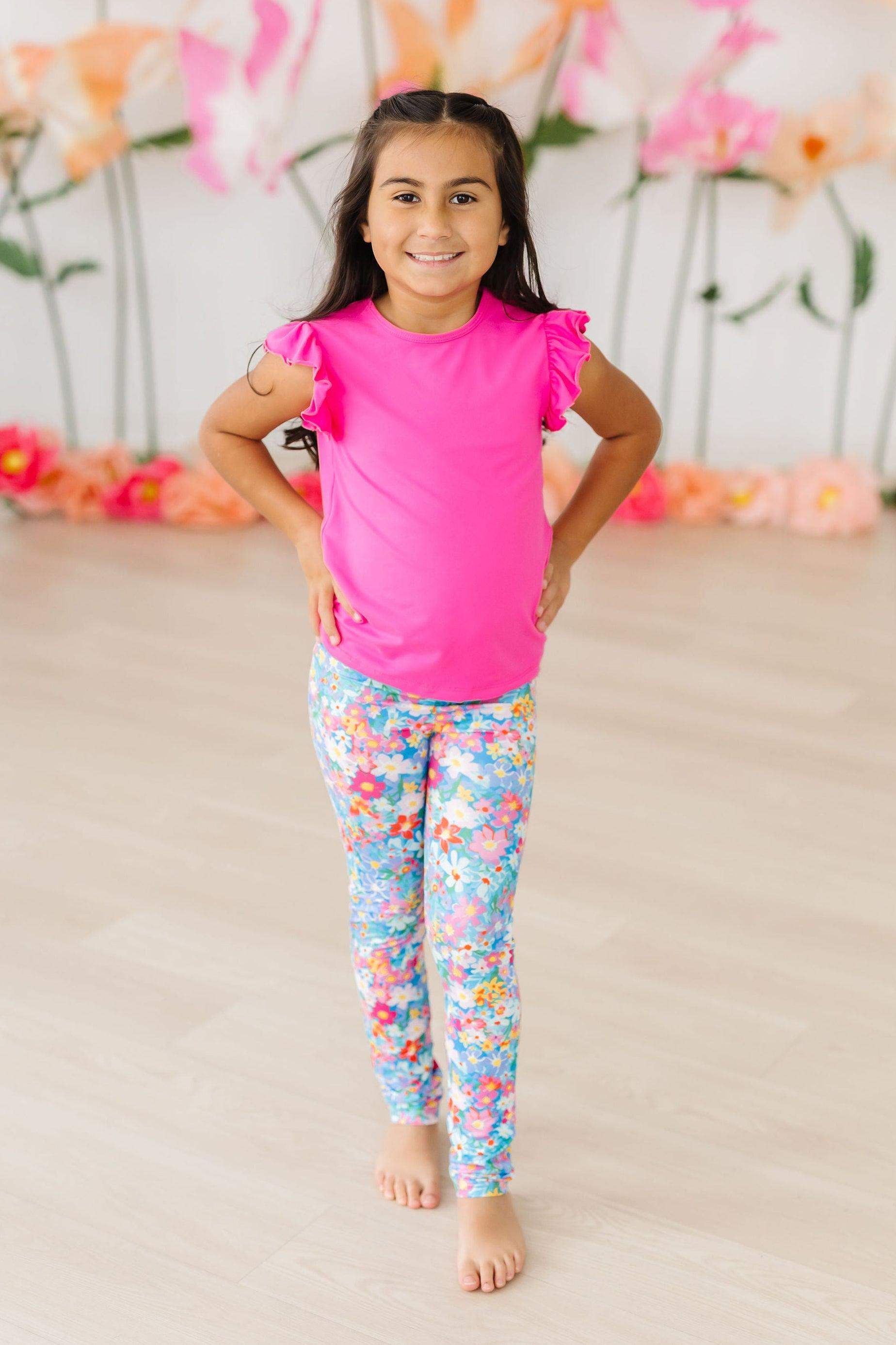 Preppy Floral Leggings - Mila & Rose ® - Flyclothing LLC