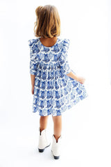 Southern Belle 3/4 Sleeve Ruffle Twirl Dress - Mila & Rose ® - Flyclothing LLC