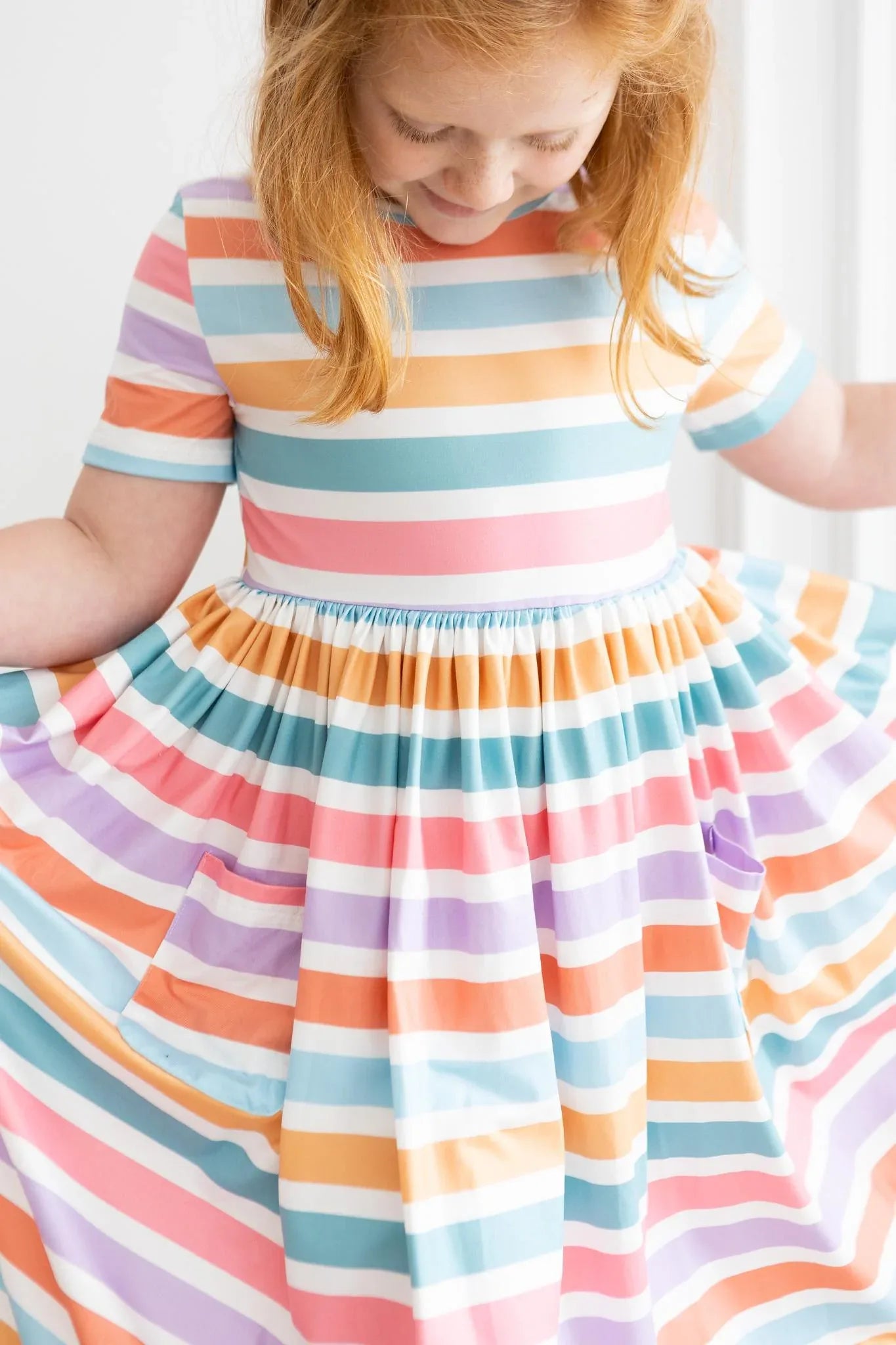 Spring Stripes S/S Pocket Twirl Dress - Mila & Rose ® - Flyclothing LLC
