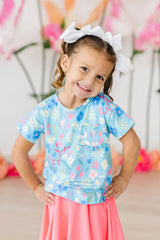 Springtime Splendor Ruffle Pocket Tee - Mila & Rose ® - Flyclothing LLC