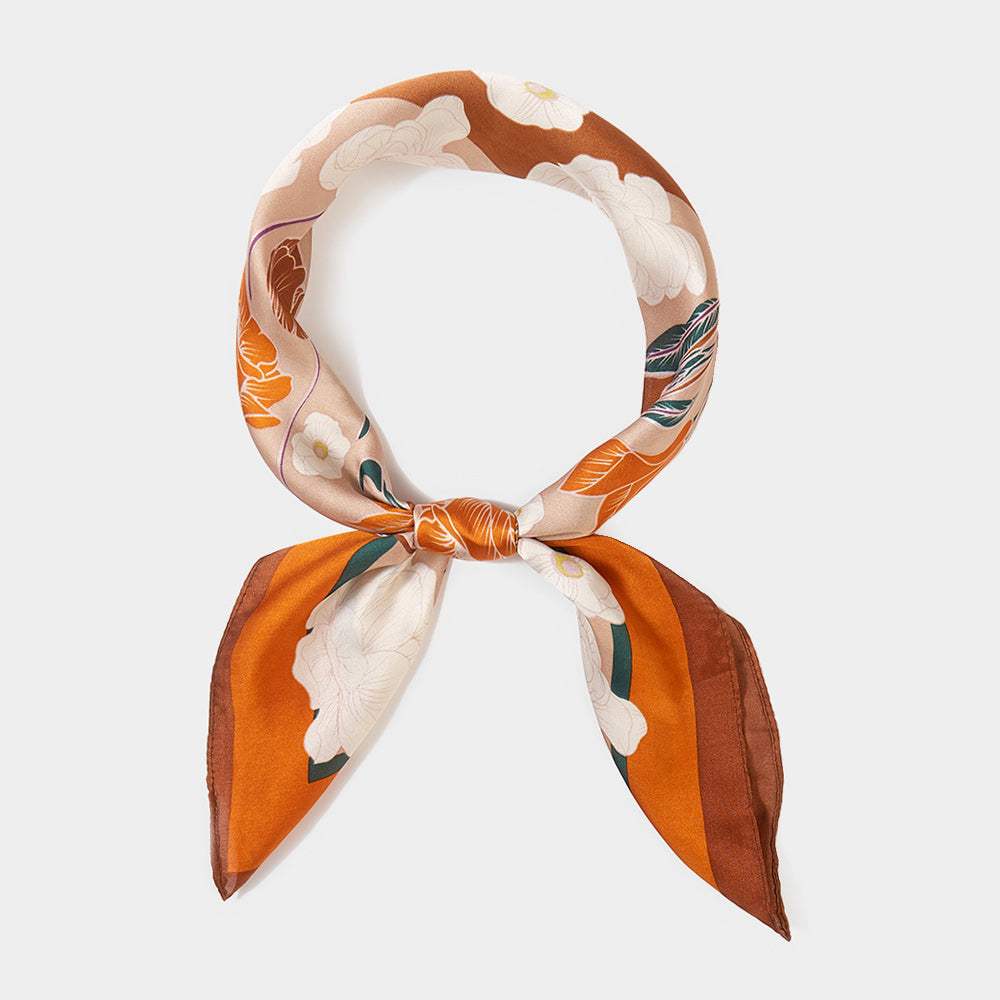 Flower Printed Square Scarf - Madeline Love - Flyclothing LLC