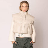 Faux Leather Padded Vest - Madeline Love - Flyclothing LLC