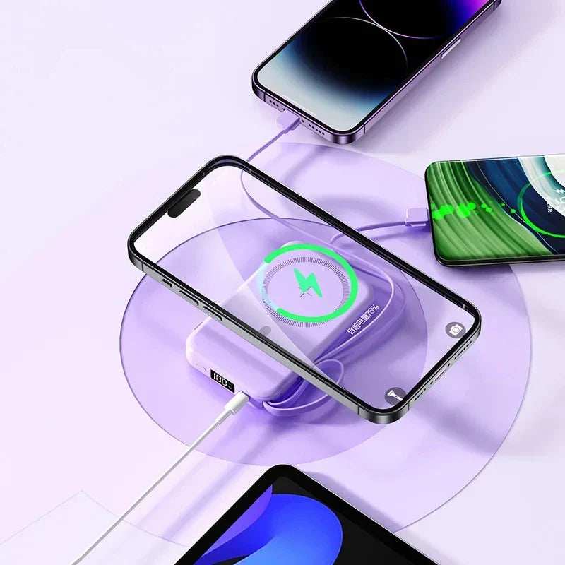 50000mah Mobile Power Bank 22.5w Fast Charging For Magsafe Wireless Charging Built-in Cables Portable Power Bank For IPhone - ZeeBelle.com - Flyclothing LLC