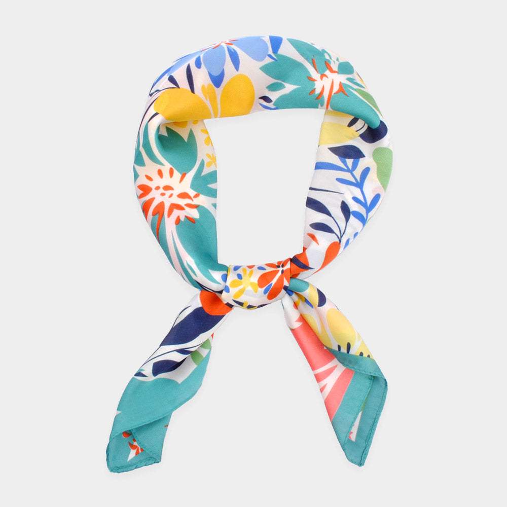 Flower Print Bandana Scarf - Madeline Love - Flyclothing LLC