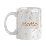 Mothers Day 11oz Mama with Repeating Flowers White Sublimated Mug - Logo Brands - Flyclothing LLC