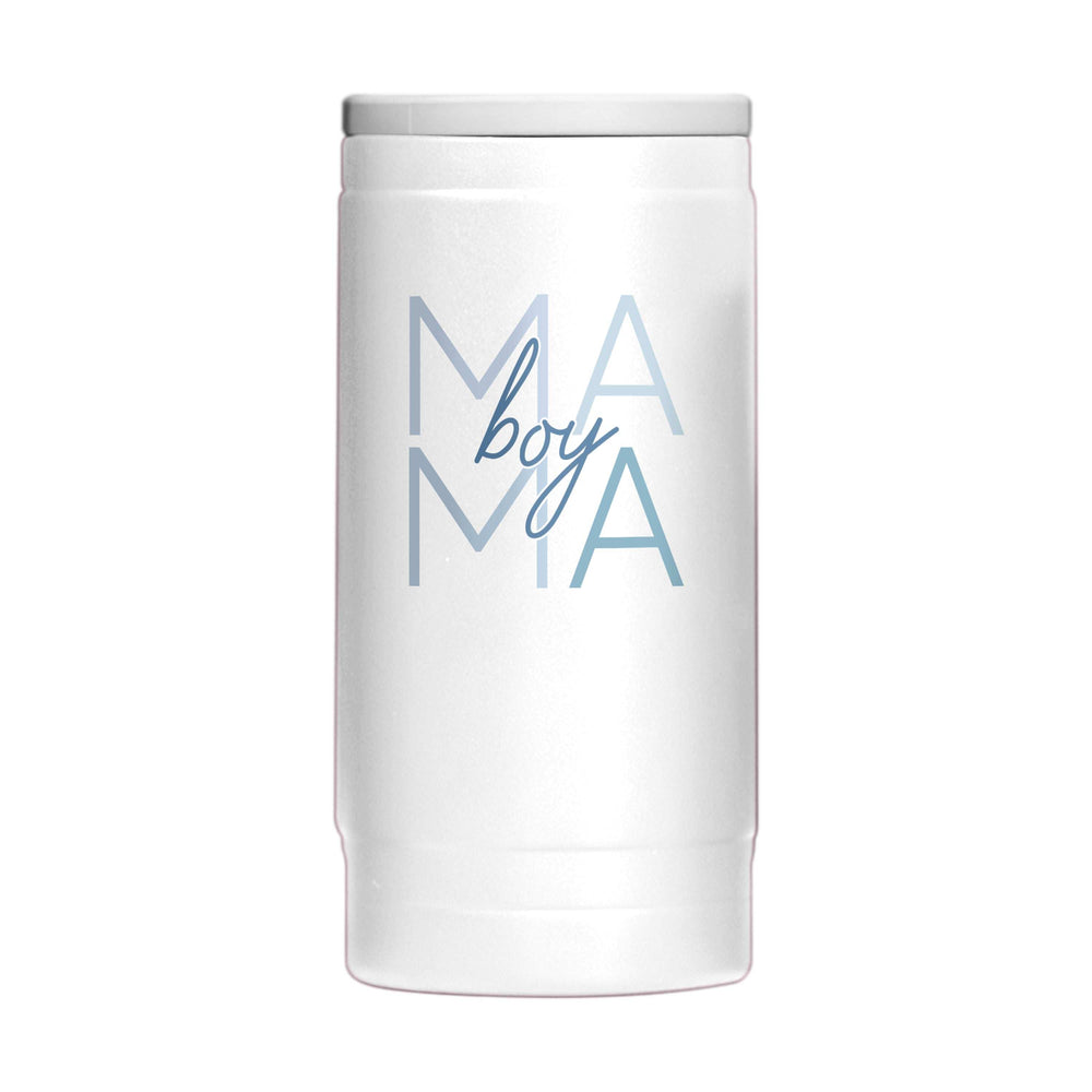 Mothers Day 12oz Boy Mama White Powdercoat SlimCan Coolie - Logo Brands - Flyclothing LLC