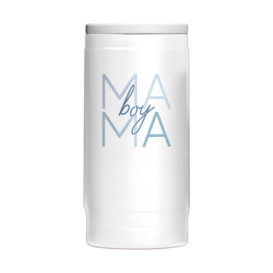 Mothers Day 12oz Boy Mama White Powdercoat SlimCan Coolie - Logo Brands - Flyclothing LLC