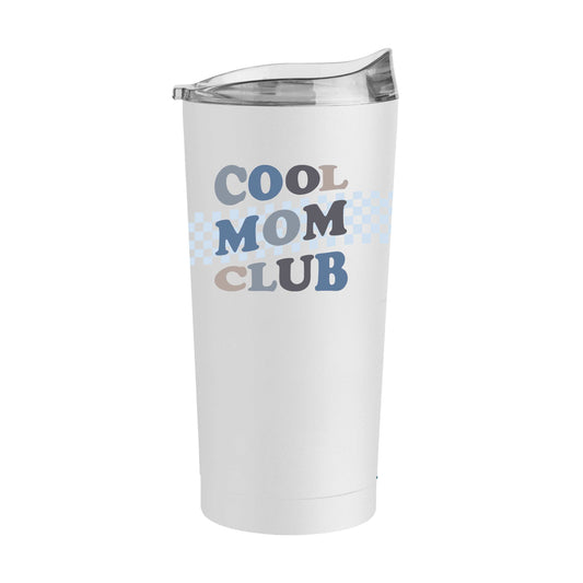 Mothers Day Blue Cool Moms Club White 20oz Powder Coat Tumbler - Logo Brands - Flyclothing LLC