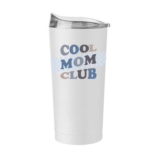 Mothers Day Blue Cool Moms Club White 20oz Powder Coat Tumbler - Logo Brands - Flyclothing LLC