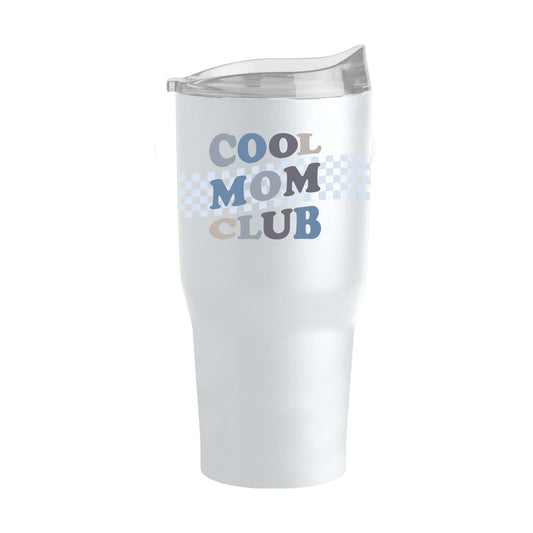Mothers Day Blue Cool Moms Club White 30oz Powder Coat Tumbler - Logo Brands - Flyclothing LLC