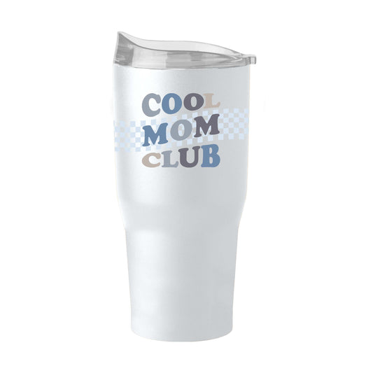 Mothers Day Blue Cool Moms Club White 30oz Powder Coat Tumbler - Logo Brands - Flyclothing LLC