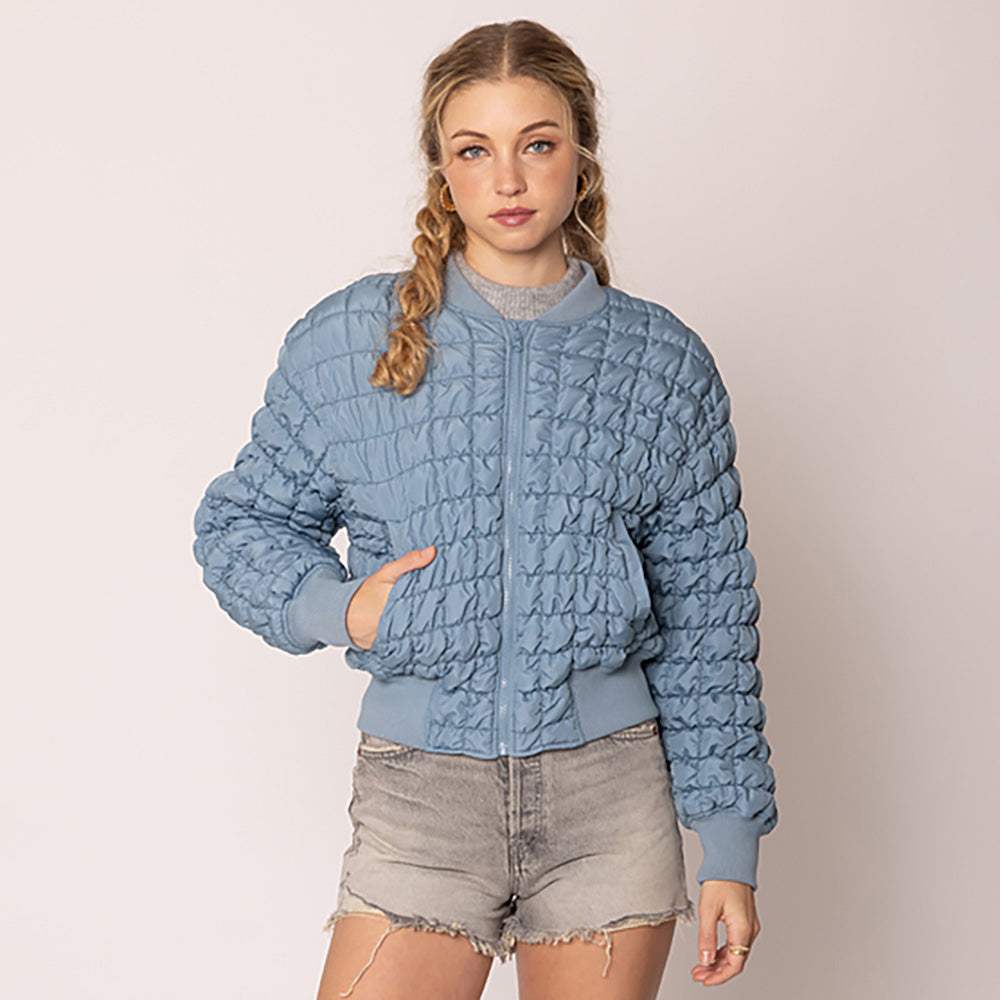 Reversible Quilted Bomber Jacket - Madeline Love - Flyclothing LLC
