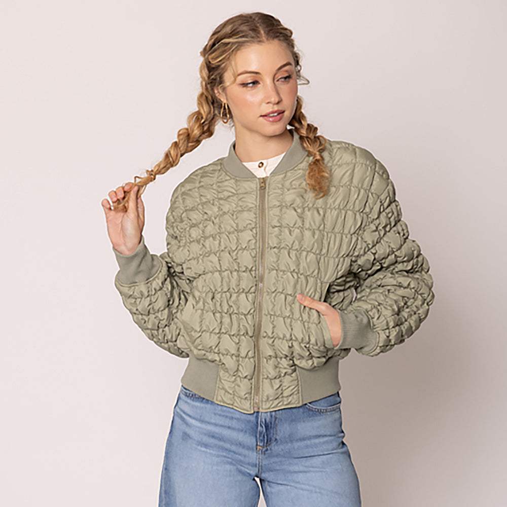Reversible Quilted Bomber Jacket - Madeline Love - Flyclothing LLC