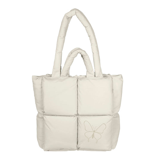 Spring Single Butterfly Sand Puff Tote - Logo Brands - Flyclothing LLC