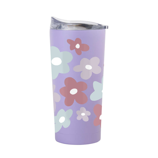 Spring 20oz Repeating Colorful Flowers Lavender Powder Coat Tumbler - Logo Brands - Flyclothing LLC