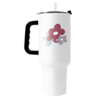 Spring 40oz Colorful Flower Trio White Powder Coat Tumbler - Logo Brands - Flyclothing LLC