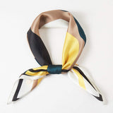 Geometric Pattern Printed Square Silky Satin Bandana Scarf - Madeline Love - Flyclothing LLC