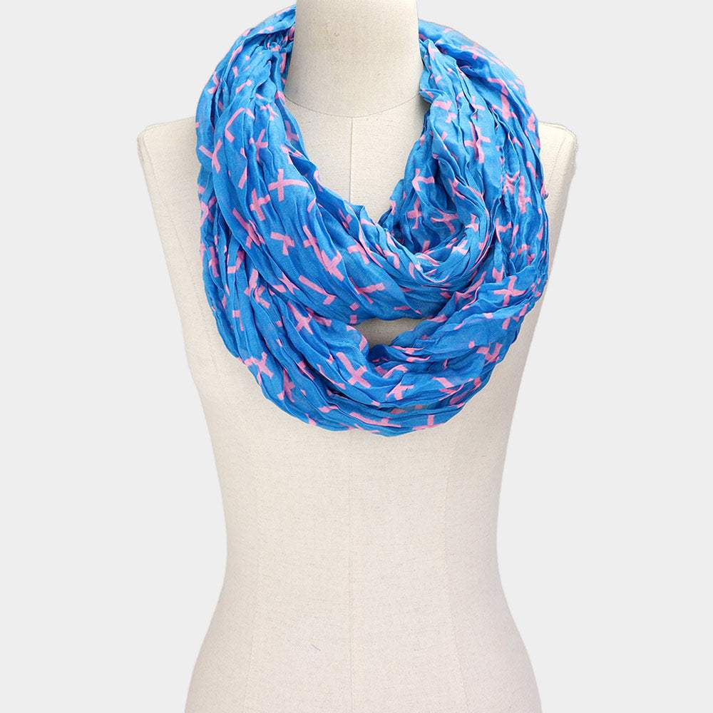 Cross Patterned Infinity Scarf - Madeline Love - Flyclothing LLC