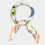 Earthy Floral Garden Printed Square Silky Satin Scarf - Madeline Love - Flyclothing LLC
